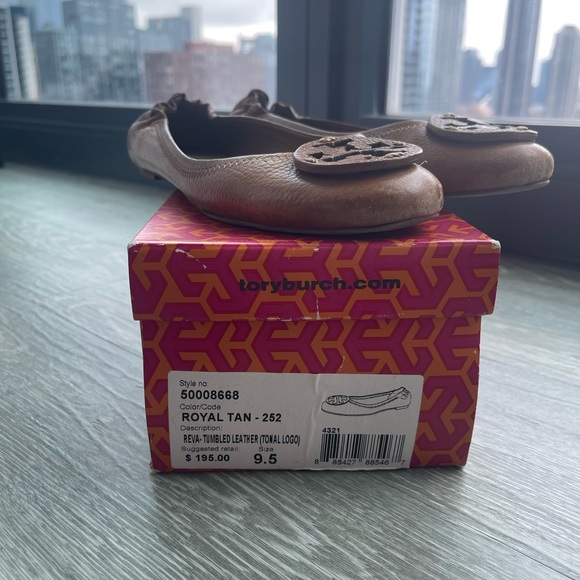 Tory Burch tan leather reva flat - Picture 3 of 5